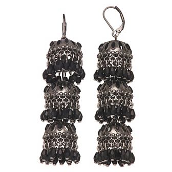 Simply Vera Vera Wang Black Tone Leverback Shaky Linear Earrings