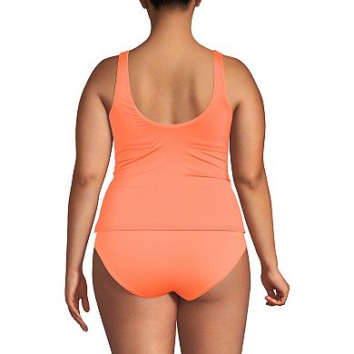 Plus Size Lands' End Side Tie Tankini Swim Top