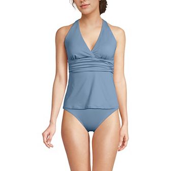 Petite Lands' End V-Neck Plunge X Back Tankini Top