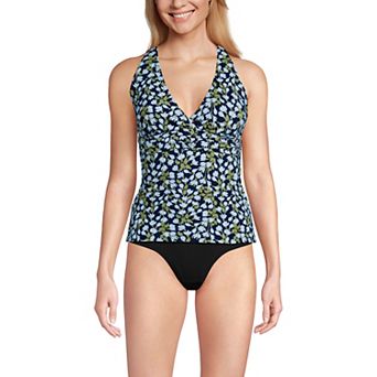 Petite Lands' End V-Neck Plunge X Back Tankini Top