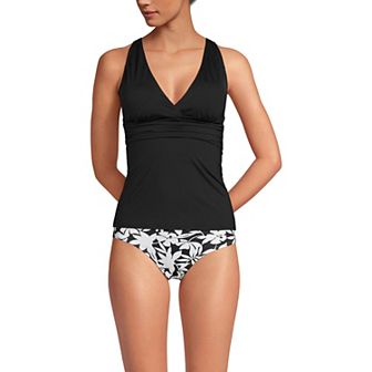 Women's Lands' End V-Neck Plunge X-Back Tankini Top