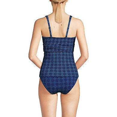 Women's Lands' End DD-Cup V-Neck Plunge X Back Swim Top