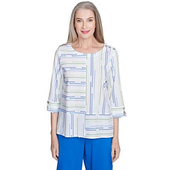 Women's Alfred Dunner Spliced Textured Jacquard Top