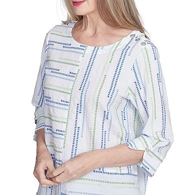 Women's Alfred Dunner Spliced Textured Jacquard Top