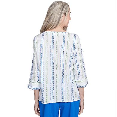 Women's Alfred Dunner Spliced Textured Jacquard Top