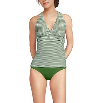 Women's Lands' End D-Cup V-Neck Plunge X Back Tankini Top