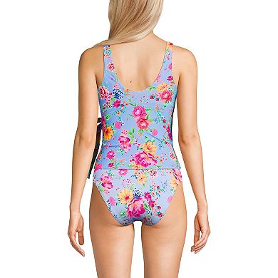 Women's Lands' End D-Cup Side Tie Tankini Swim Top