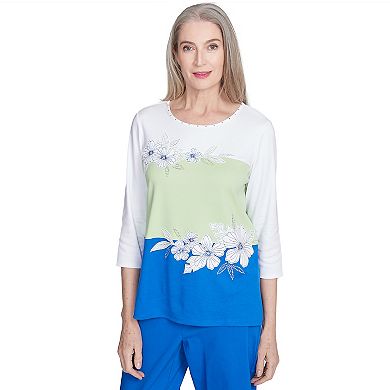 Women's Alfred Dunner Tropical Colorblock Floral Top