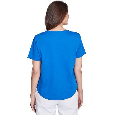 Women's Alfred Dunner Tropical Floral Embroidered Tee