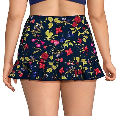 Plus Size Lands' End Ruffle Hem Mini Swim Skirt