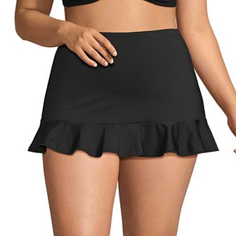 Plus Size Lands' End Ruffle Hem Mini Swim Skirt