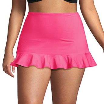 Plus Size Lands' End Ruffle Hem Mini Swim Skirt