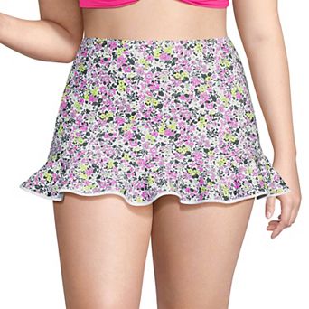Plus Size Lands' End Ruffle Hem Mini Swim Skirt