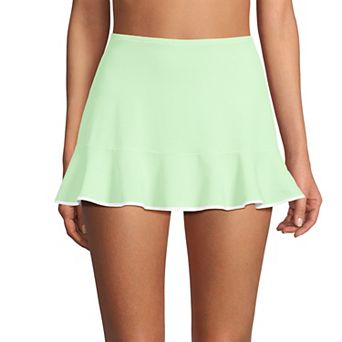 Women's Lands' End Pique Ruffle Hem Mini Swim Bottoms