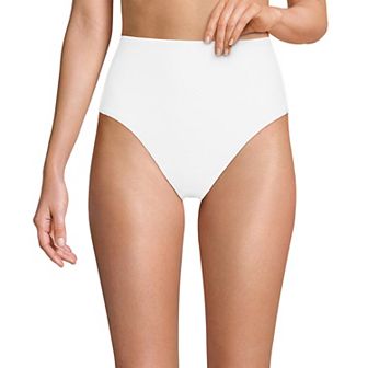 Women's Lands' End Ribbed Smoothing High Waisted Bikini Bottoms
