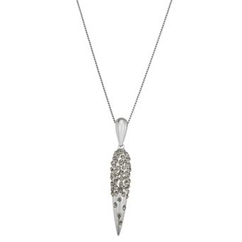 Simply Vera Vera Wang Silver Tone Pave Crystal Elongated Necklace
