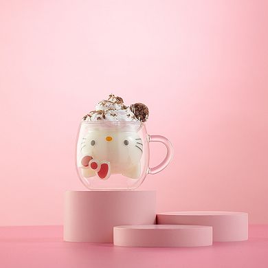 JoyJolt Hello Kitty 3D Double Wall Espresso Glass