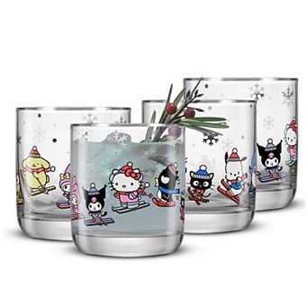 JoyJolt Hello Kitty and Friends Winter Wonderland 4-Pack Short Glass Set