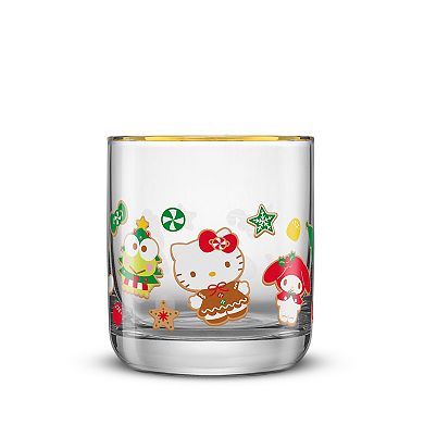 JoyJolt Hello Kitty and Friends Gingerbread Pals 4-Pack Short Glass Set
