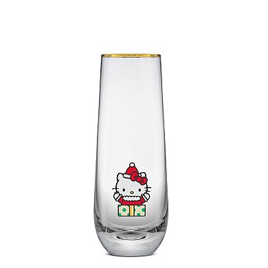 JoyJolt Hello Kitty and Friends 4-Pack Holiday Stemless Flute Set