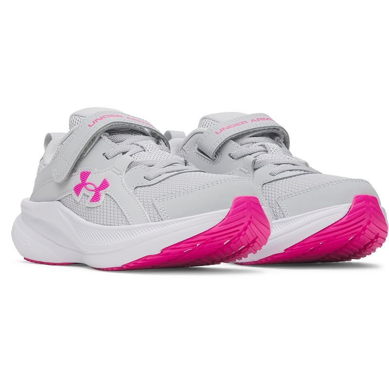 Under Armour Assert 11 AC Little Kids Running Shoes, Girl's, Halo Gray Rebel Pink