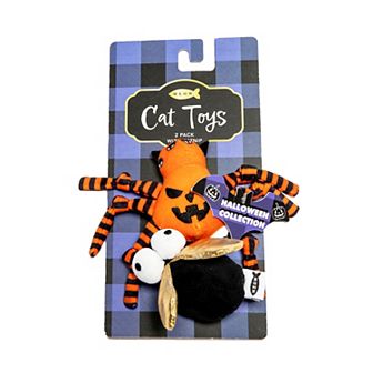 Meow 2 pk Spider Fly Catnip Plush Pet Toys