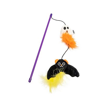 Meow Ghost Bat Interactive Teaser Wand Pet Toy