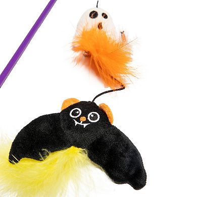 Meow Ghost Bat Interactive Teaser Wand Pet Toy