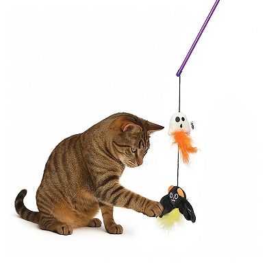 Meow Ghost Bat Interactive Teaser Wand Pet Toy