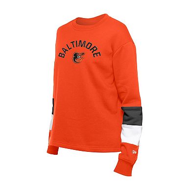 Women's New Era Orange Baltimore Orioles Gameday Crewneck Sweatshirt