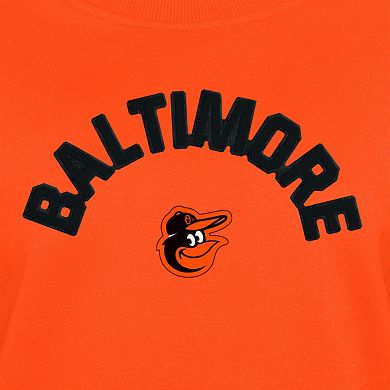 Women's New Era Orange Baltimore Orioles Gameday Crewneck Sweatshirt