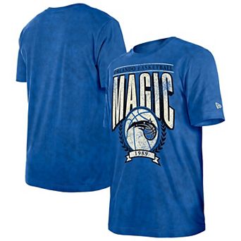Men's New Era Blue Orlando Magic Hardwood Classics Oversized Boxy Mineral Wash T-Shirt