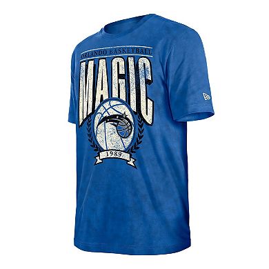 Men's New Era Blue Orlando Magic Hardwood Classics Oversized Boxy Mineral Wash T-Shirt
