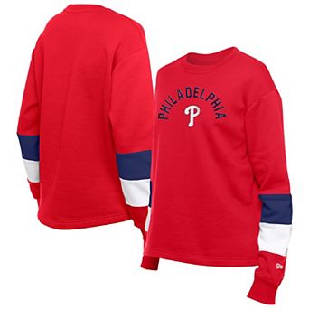 Women's New Era Red Philadelphia Phillies Gameday Crewneck Sweatshirt