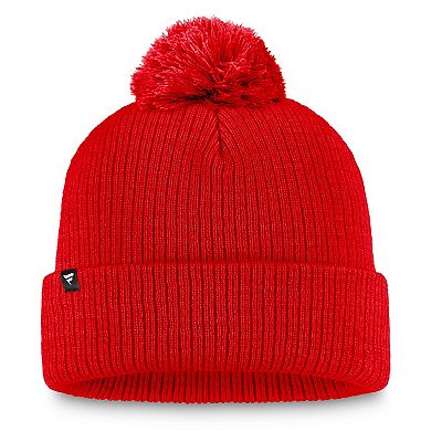 Women's Fanatics Red Calgary Flames Cuffed Knit Hat with Pom