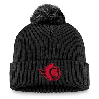 Women's Fanatics Black Ottawa Senators Cuffed Knit Hat with Pom
