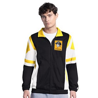 Men's Starter Black/Gold Pittsburgh Pirates Contender Tricot Full-Zip Track Jacket