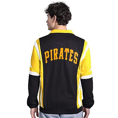 Men's Starter Black/Gold Pittsburgh Pirates Contender Tricot Full-Zip Track Jacket