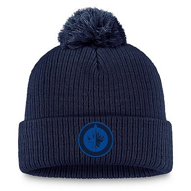 Women's Fanatics Navy Winnipeg Jets Cuffed Knit Hat with Pom