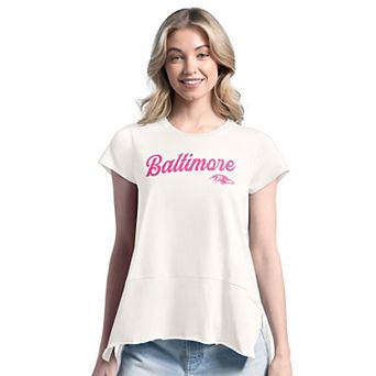 Women's Margaritaville Cream Baltimore Ravens Gametime Is Paradise T-Shirt