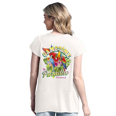 Women's Margaritaville Cream Baltimore Ravens Gametime Is Paradise T-Shirt