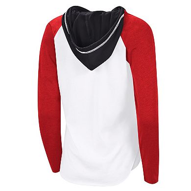 Women's G-III 4Her by Carl Banks White Carolina Hurricanes VIP Raglan Long Sleeve Hoodie T-Shirt