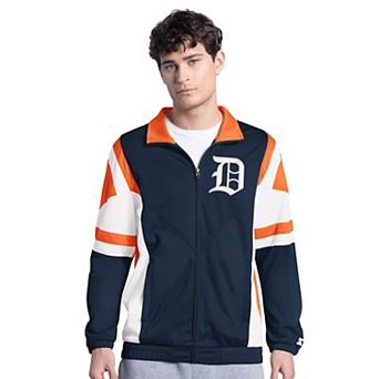 Men's Starter Navy/Orange Detroit Tigers Contender Tricot Full-Zip Track Jacket