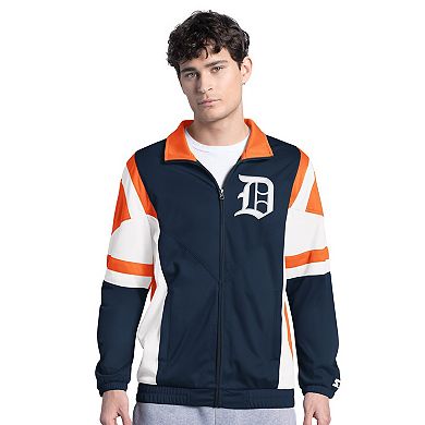 Men's Starter Navy/Orange Detroit Tigers Contender Tricot Full-Zip Track Jacket