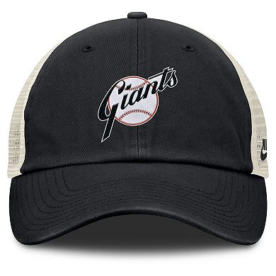 Men's Nike Black/Natural San Francisco Giants Cooperstown Collection Club Trucker Adjustable Hat