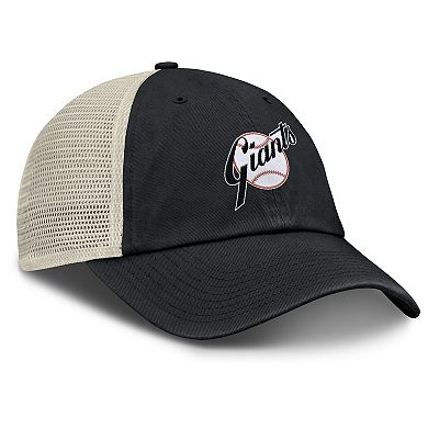 Men's Nike Black/Natural San Francisco Giants Cooperstown Collection Club Trucker Adjustable Hat
