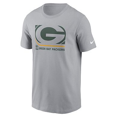 Men's Nike Gray Green Bay Packers Lockup Essential T-Shirt