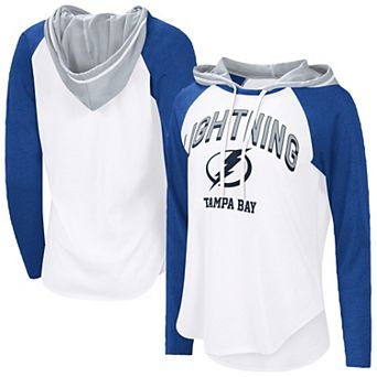 Women's G-III 4Her by Carl Banks White Tampa Bay Lightning VIP Raglan Long Sleeve Hoodie T-Shirt