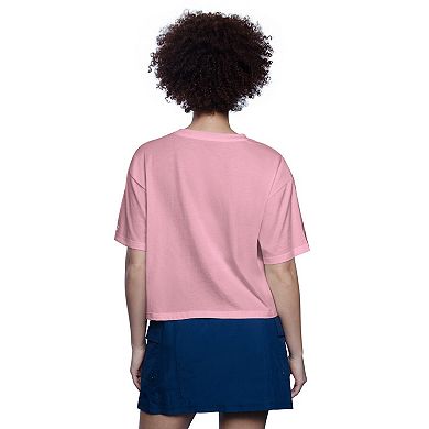 Women's Starter Pink Green Bay Packers Play the Ball Boxy Cropped T-Shirt