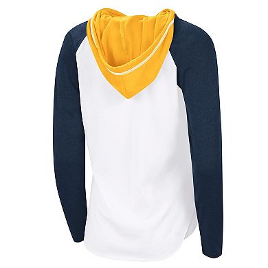 Women's G-III 4Her by Carl Banks White Nashville Predators VIP Raglan Long Sleeve Hoodie T-Shirt